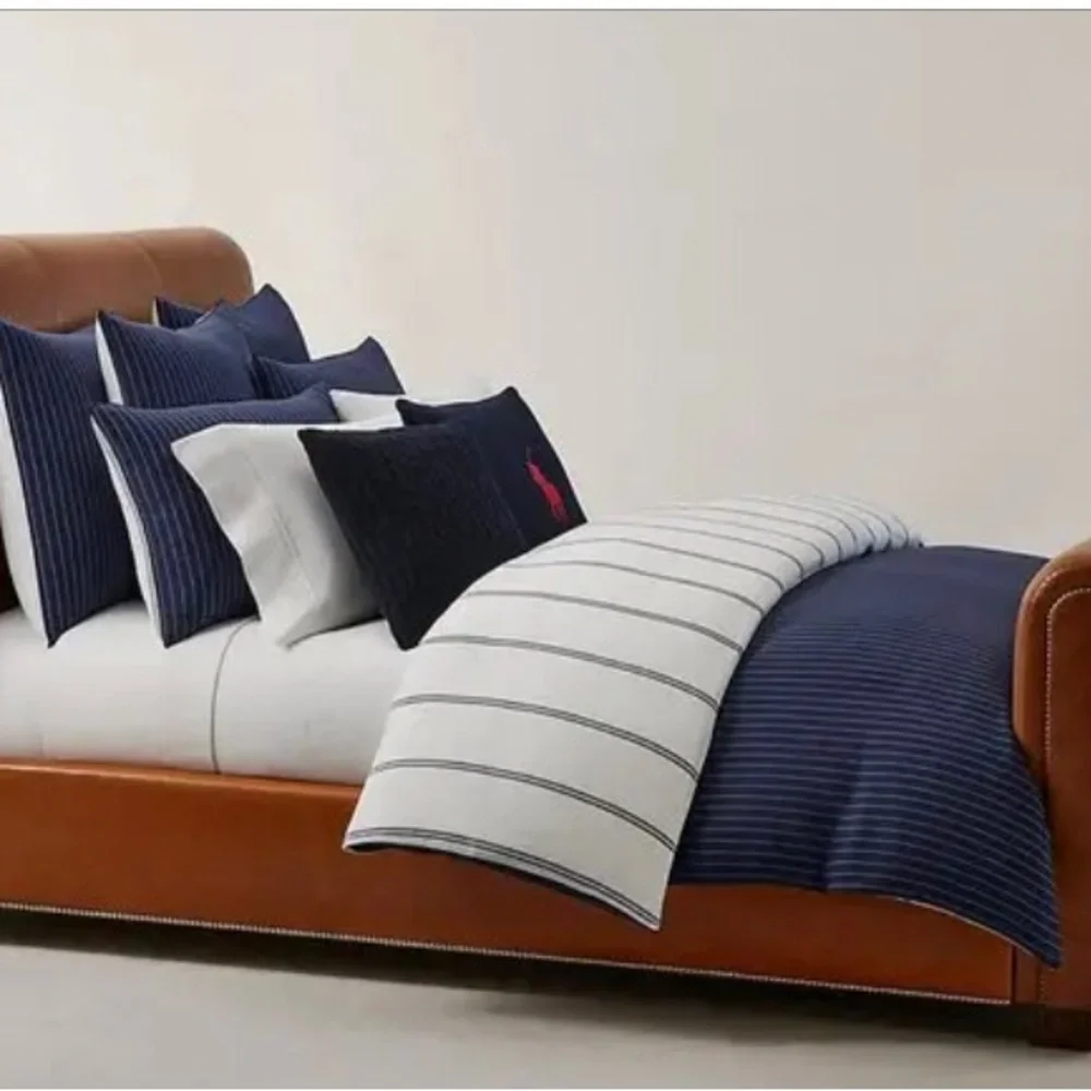 Lauren Ralph Lauren Navy and White Striped Accent Pillow Cover